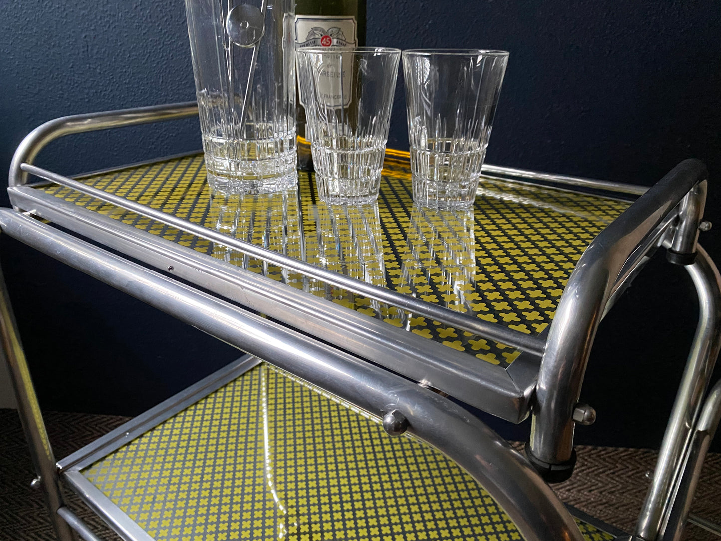 Art Deco Bar Cart / Trolley, Bauhaus, France 1940s, Attr. Jacques Adnet