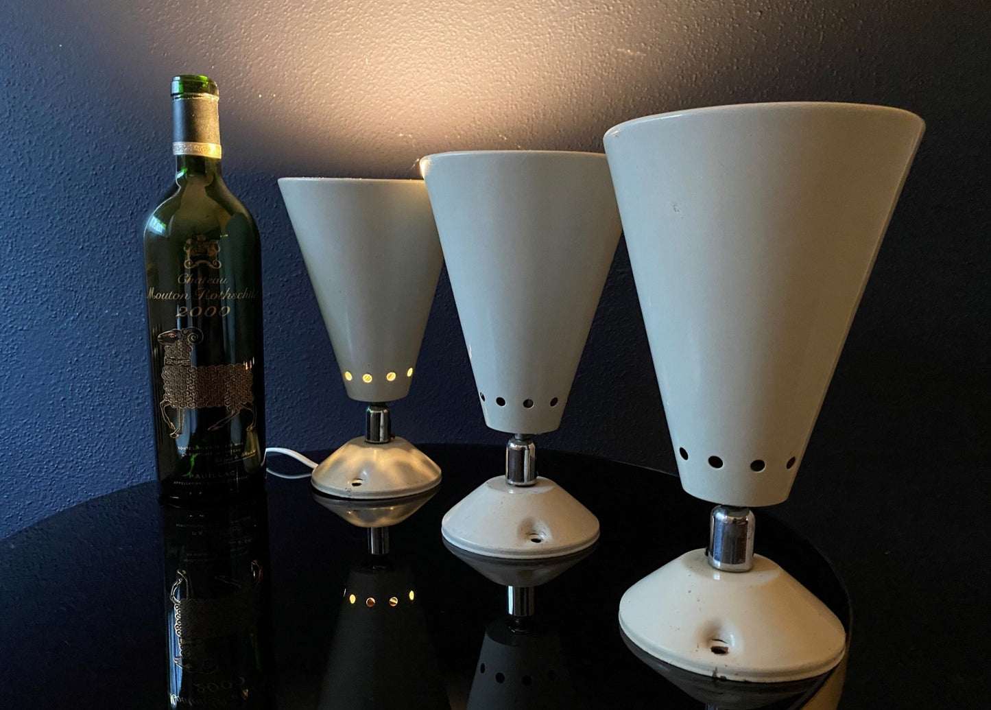 Set of 3 Louis Kalff Studio Spot Lights / Wall Lights / Sconces Mid Century