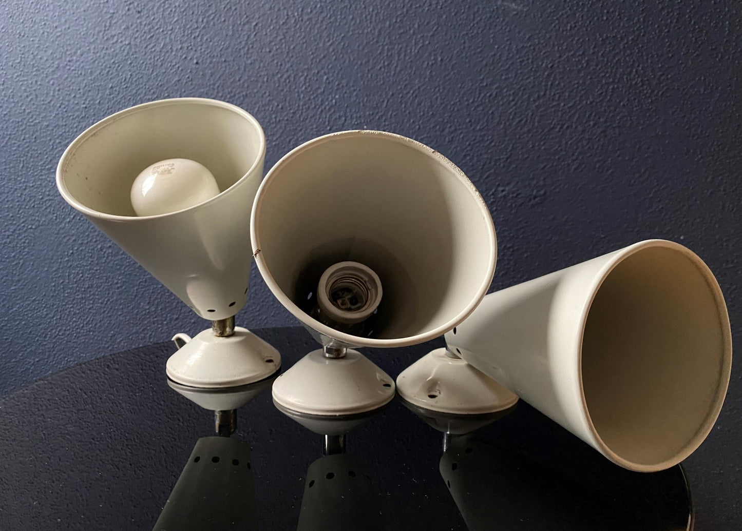 Set of 3 Louis Kalff Studio Spot Lights / Wall Lights / Sconces Mid Century