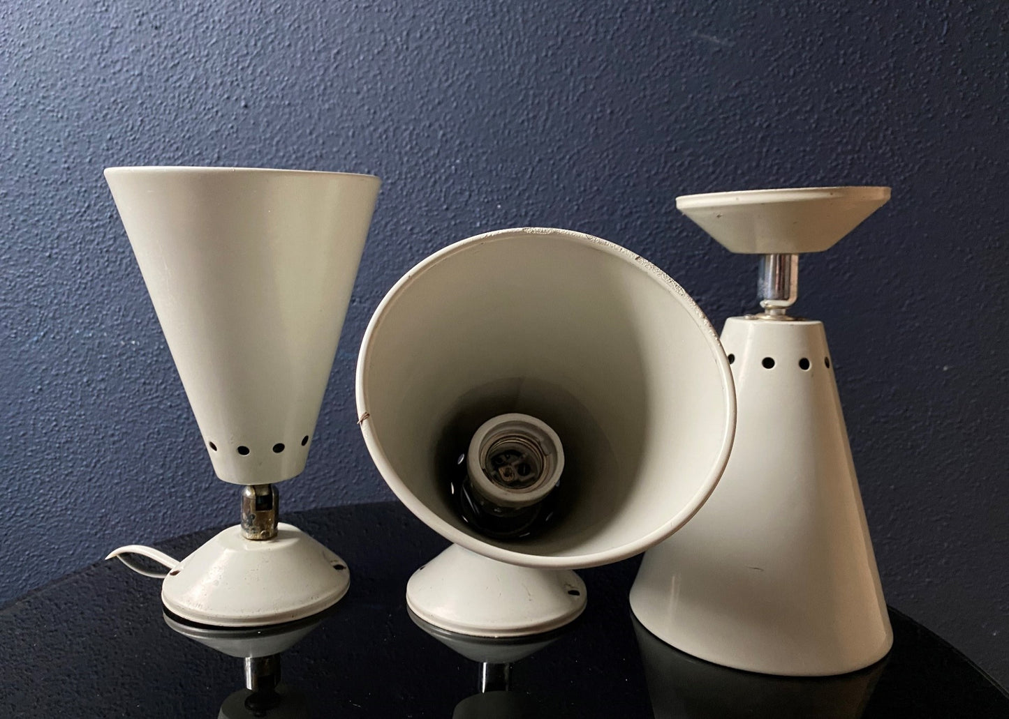 Set of 3 Louis Kalff Studio Spot Lights / Wall Lights / Sconces Mid Century