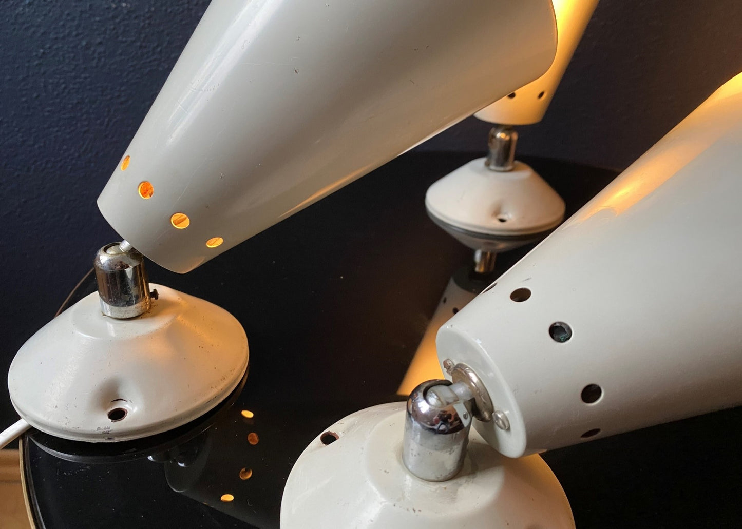 Set of 3 Louis Kalff Studio Spot Lights / Wall Lights / Sconces Mid Century