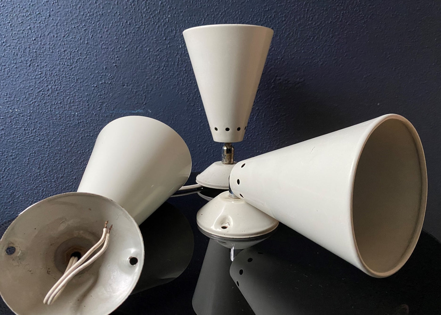 Set of 3 Louis Kalff Studio Spot Lights / Wall Lights / Sconces Mid Century