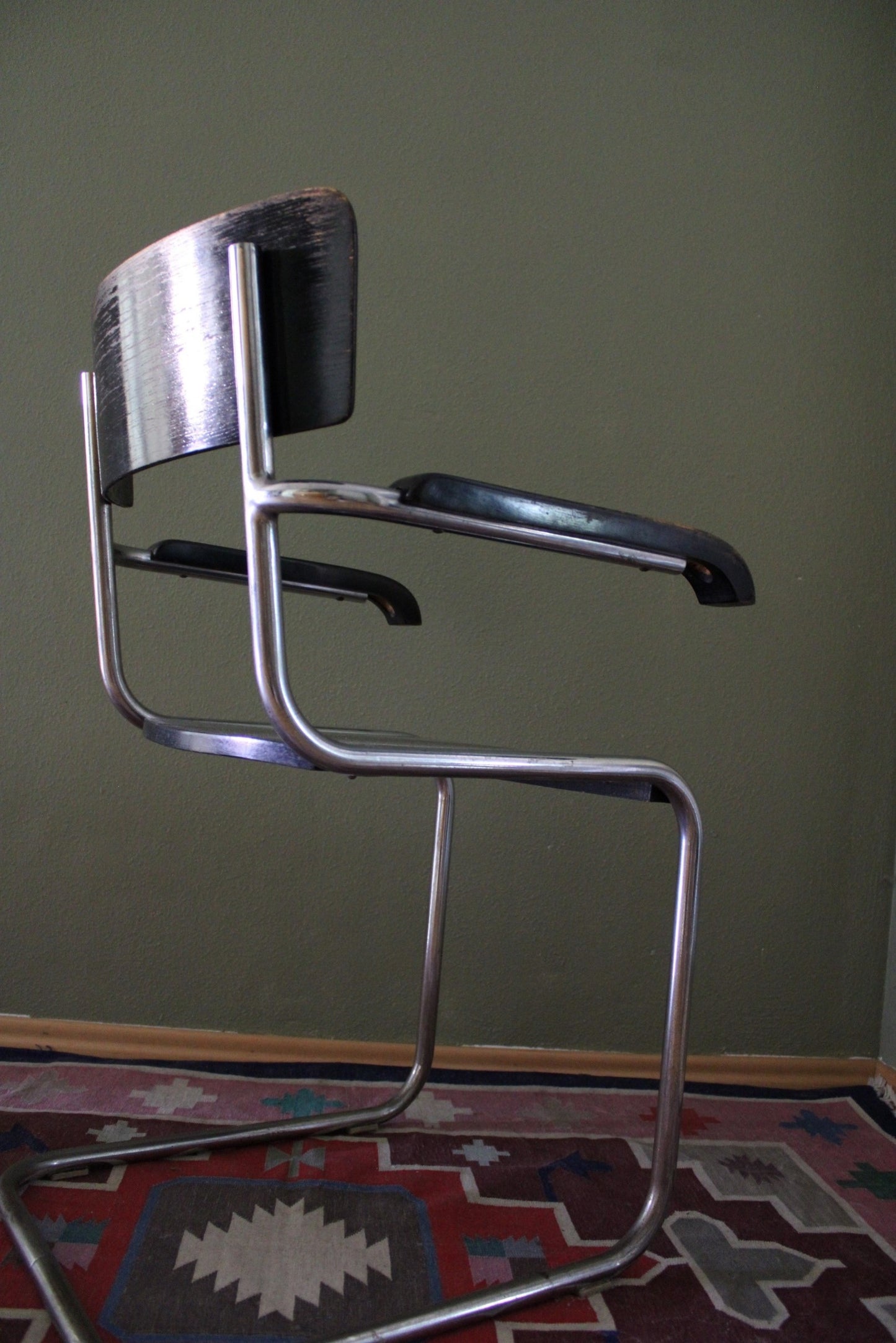 Pair of Original 1930s Tabular Chairs Vichr, Czech Bauhaus