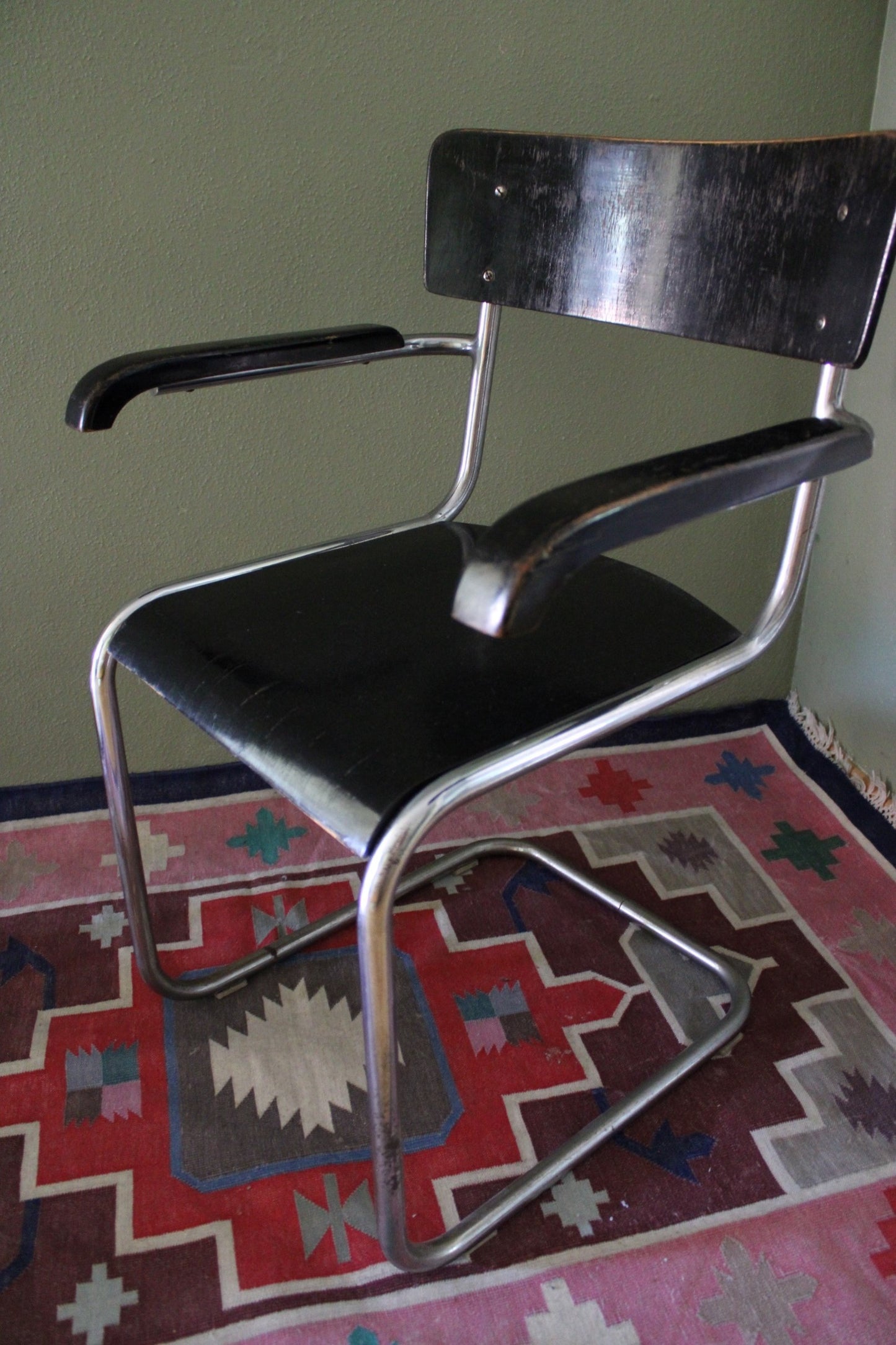 Pair of Original 1930s Tabular Chairs Vichr, Czech Bauhaus