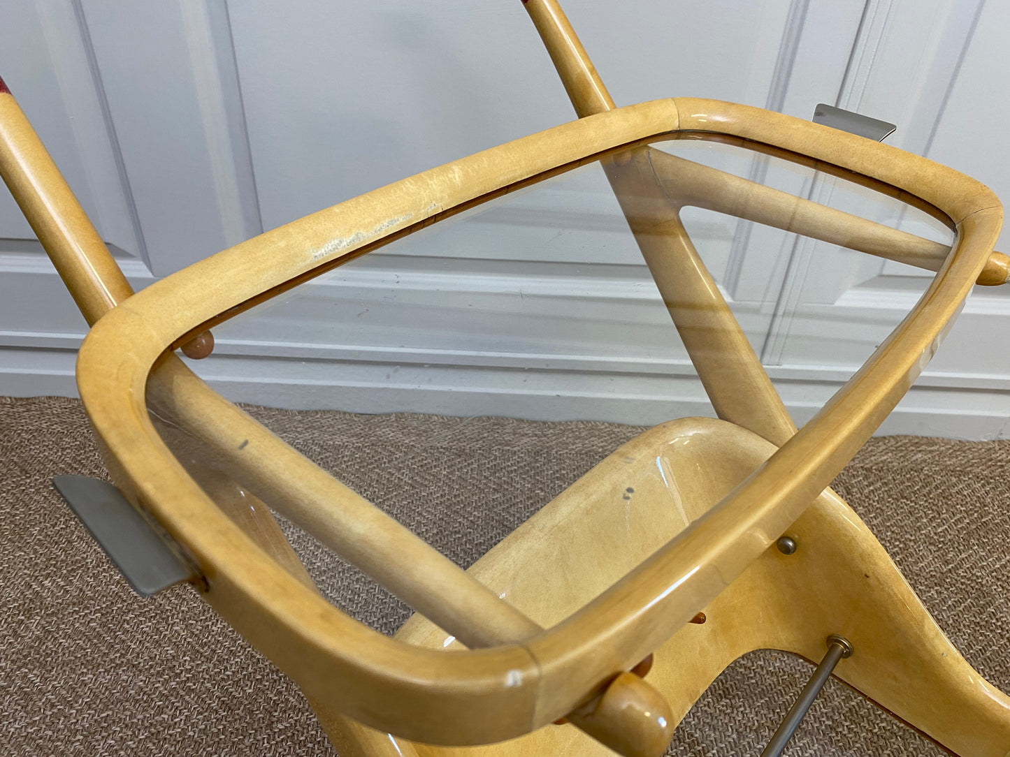 Cream Colored Aldo Tura Bar Cart Serving Trolly, Italy 1960s