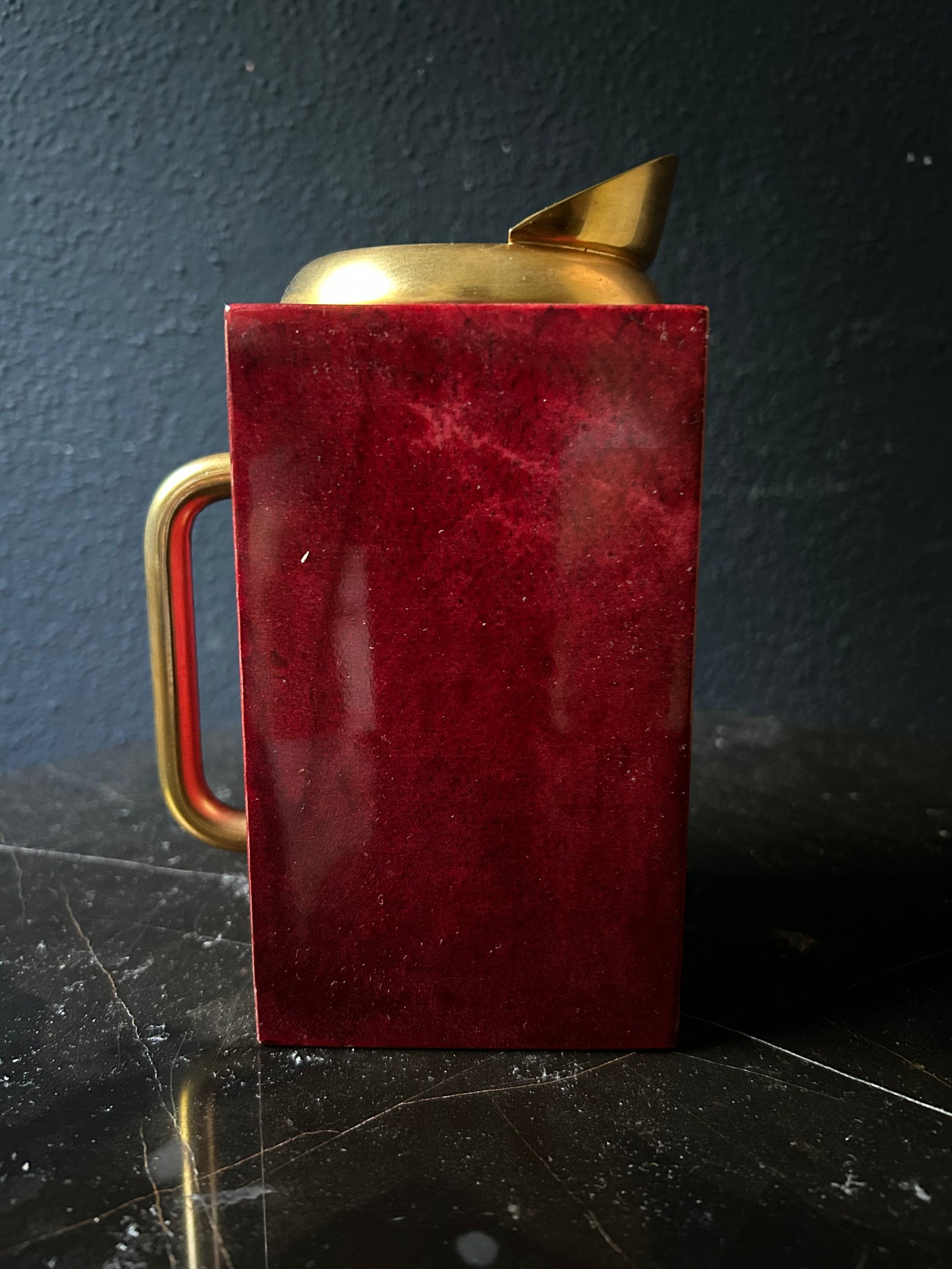 Red Aldo Tura Mixing Pitcher / Jug with Stirring Spoon, Italy 1970's