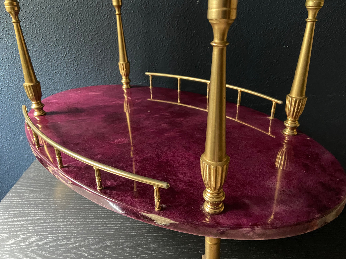 Super Rare!!! Petit Aldo Tura Bar Cart in Purple, Italy 1960s