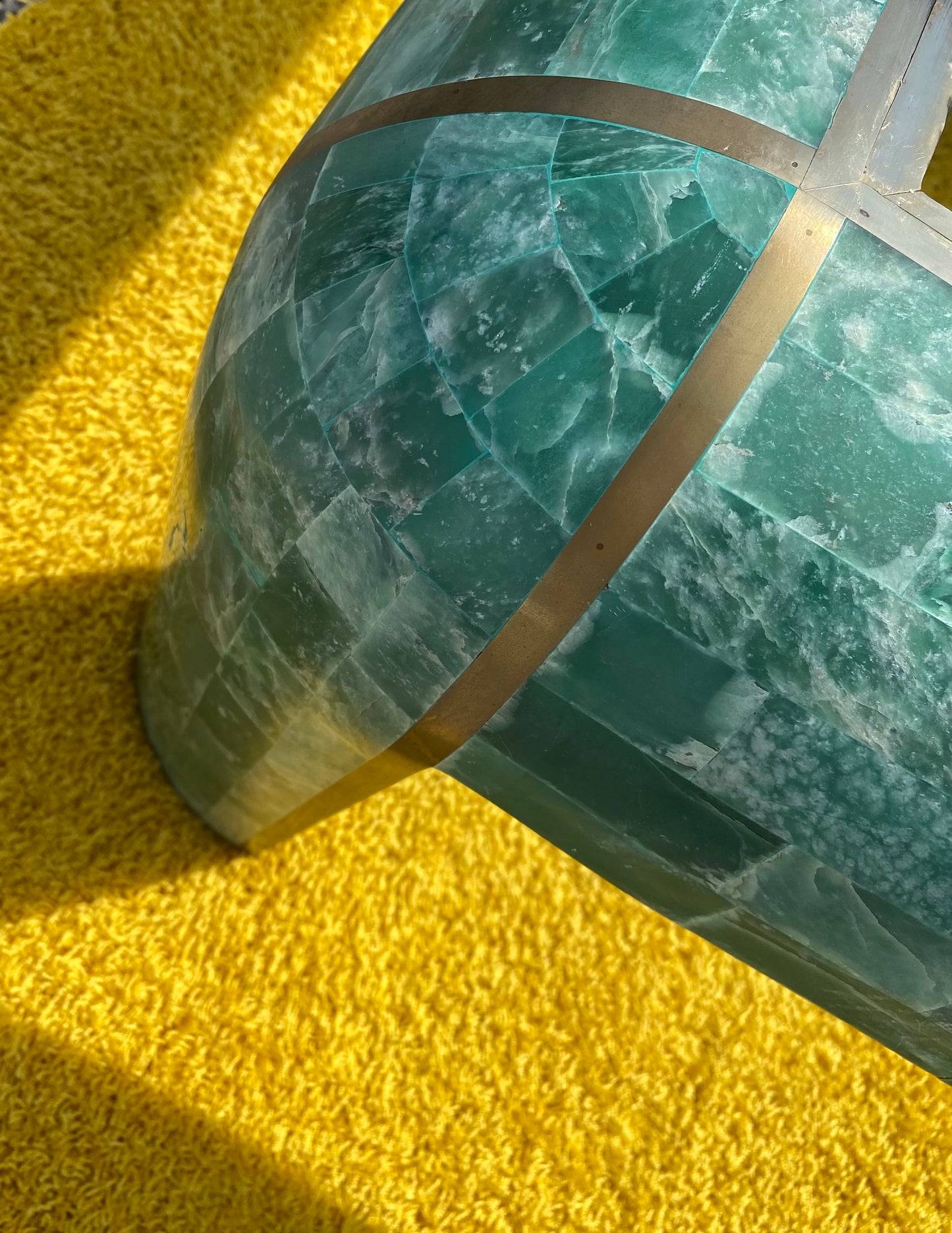 Tessellated Marble Lounge Table by Casa Bique 1970s Hollywood Regency (Karl Springer style)