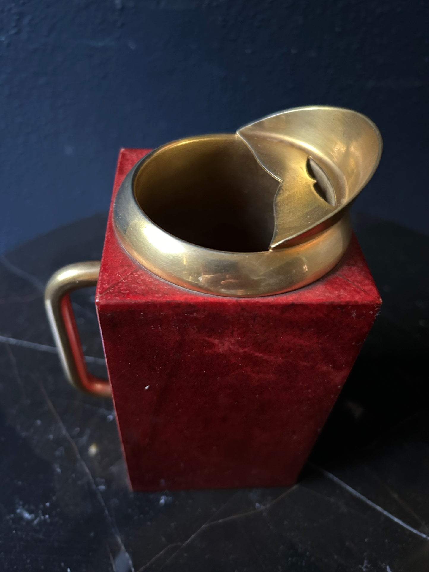 Red Aldo Tura Mixing Pitcher / Jug with Stirring Spoon, Italy 1970's