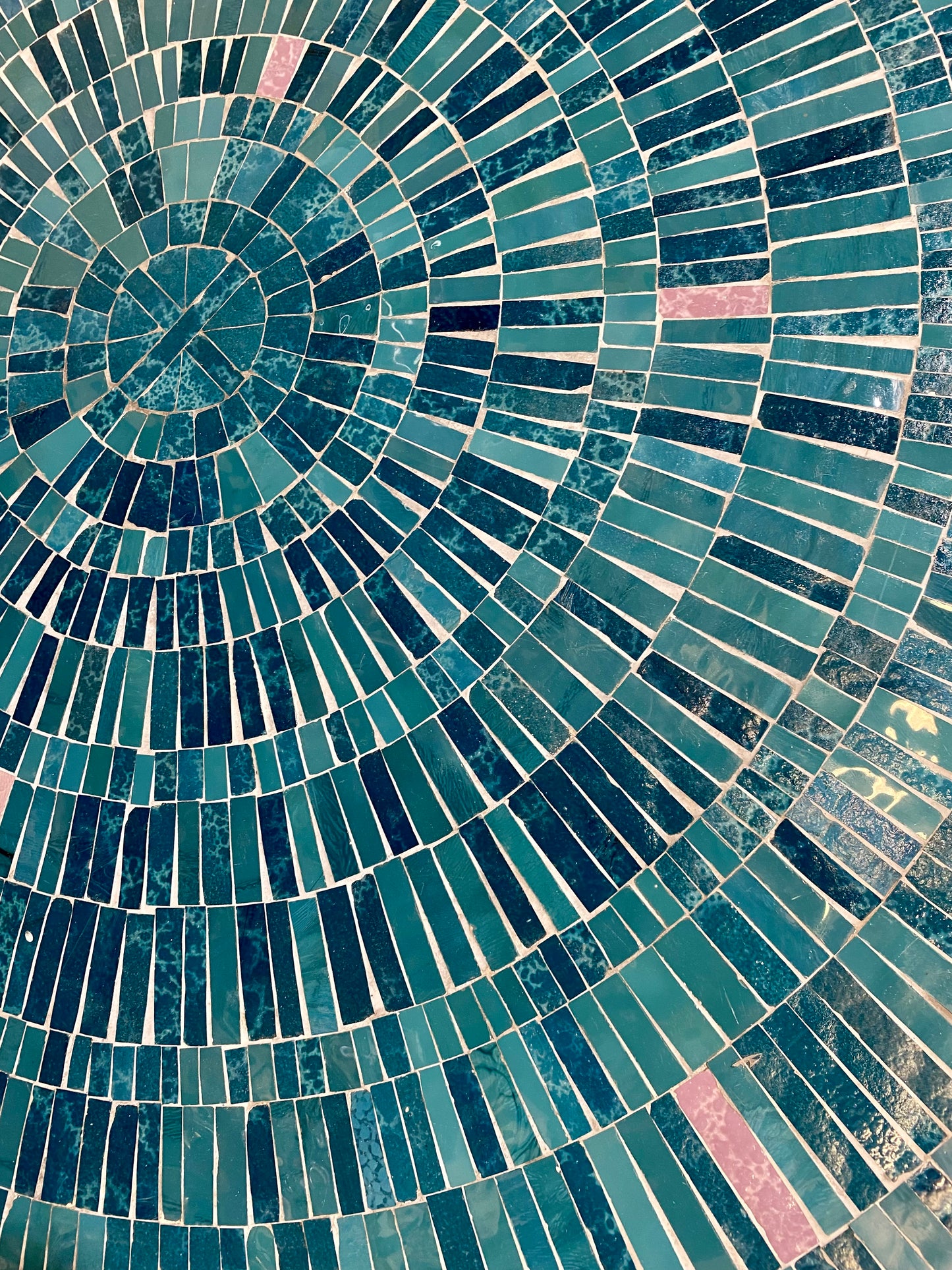 Turquoise Mosaic Lounge Table by Berthold Müller-Oerlinghausen, 1960s Outdoor Cocktail Table, Mid Century