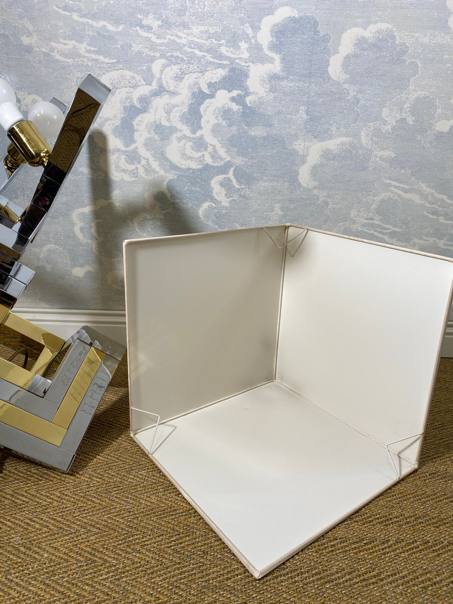 XXL Bi-Color Table Lamp in Chrome and Brass in Style of Willy Rizzo / Romeo Rega