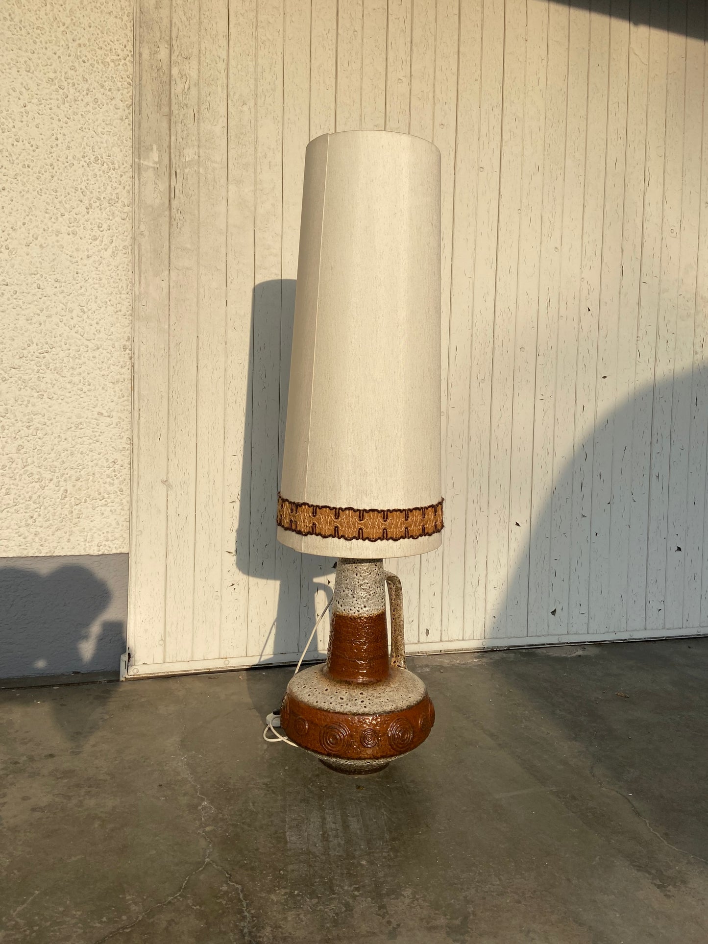 XL Floor Lamp by Hustadt Leuchten, Studio Ceramic, 70s, Mid-Century, Vintage, Brutalist, Fat Lava