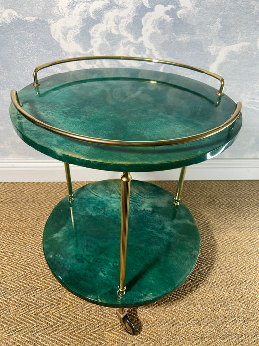 Petit Emerald Green ALDO TURA Side Table, Italy 1960s