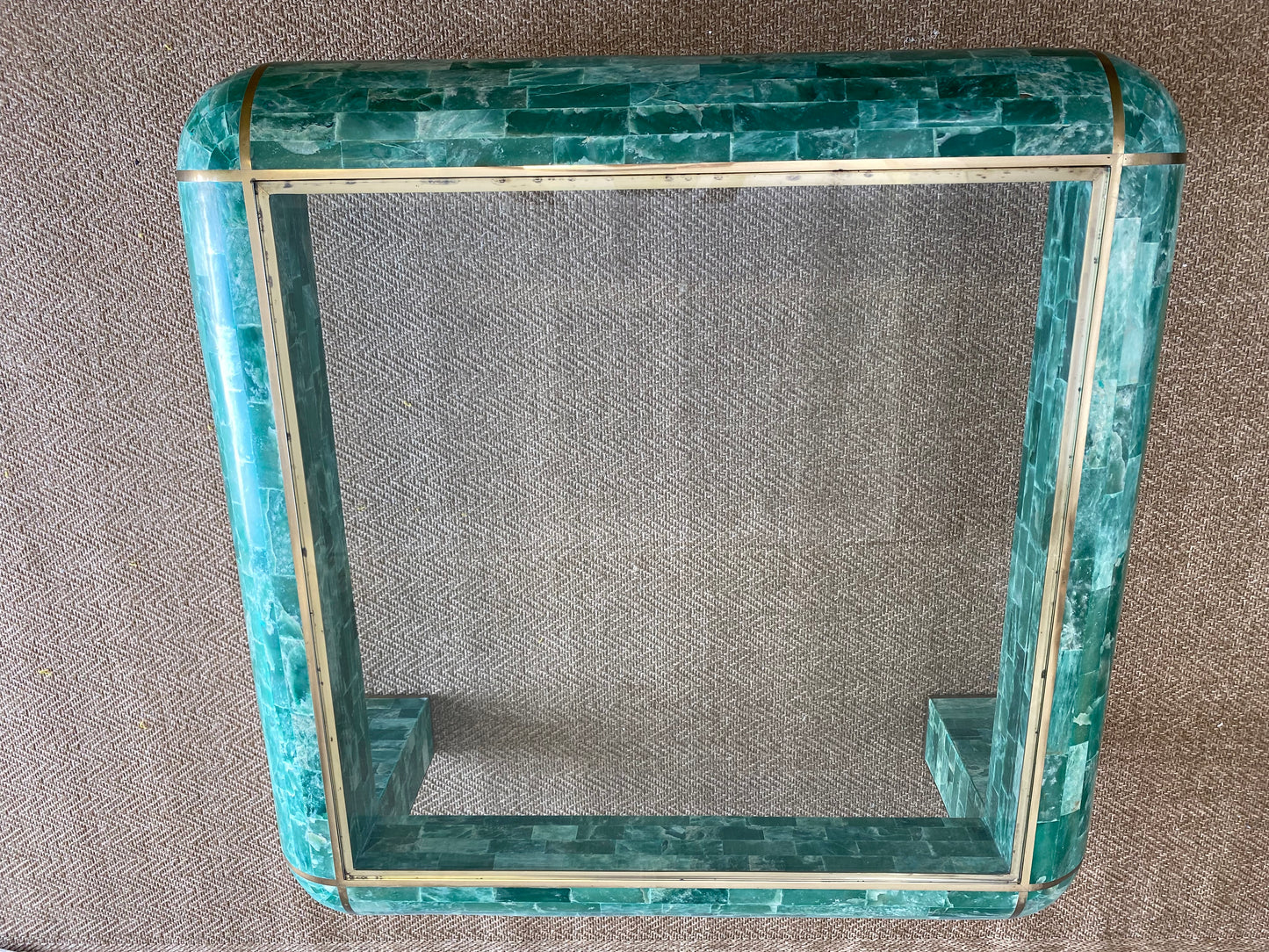 Tessellated Marble Lounge Table by Casa Bique 1970s Hollywood Regency (Karl Springer style)