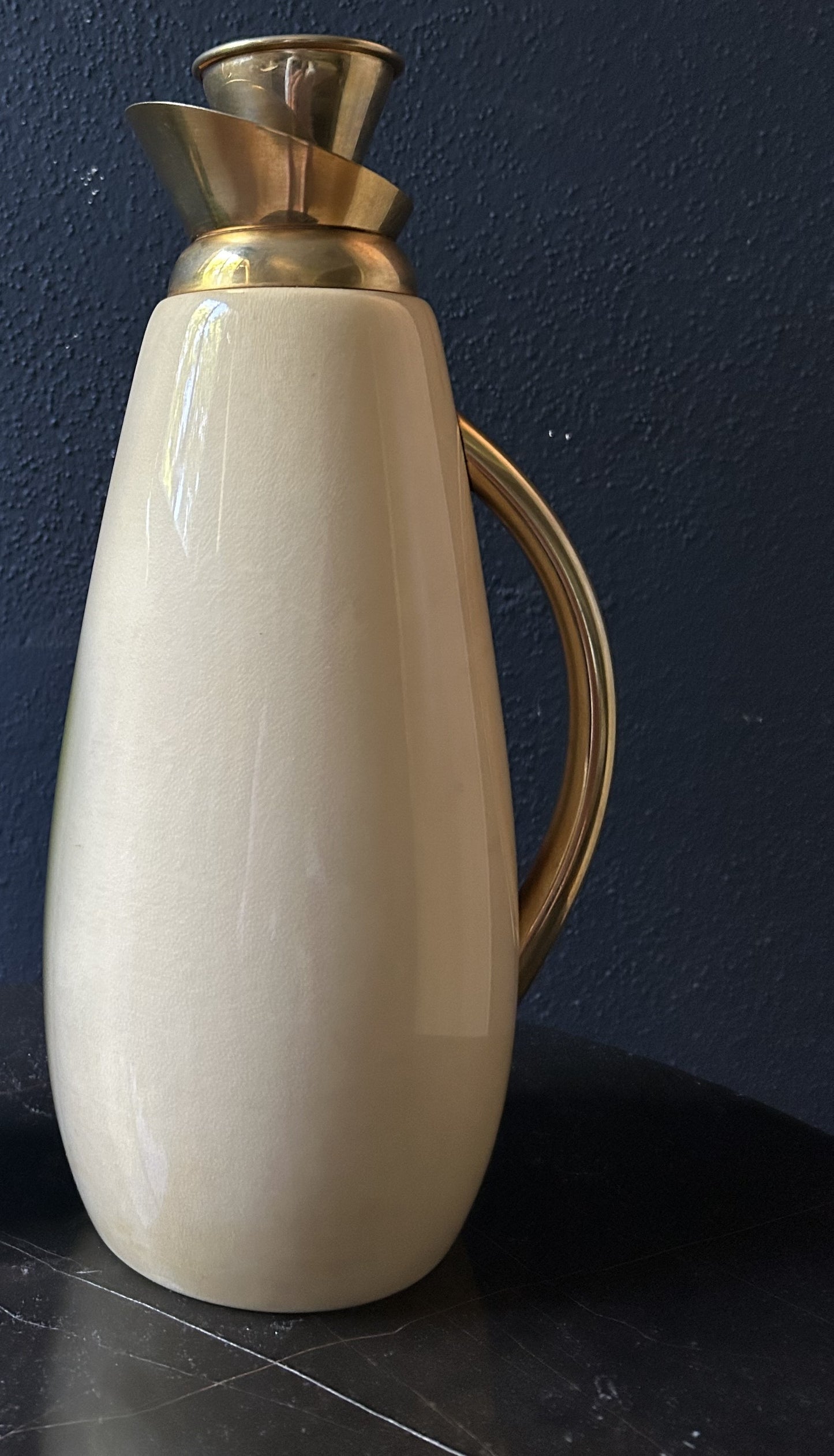 White Aldo Tura Thermos Carafe, Italy, 1960's, Hollywood Regency