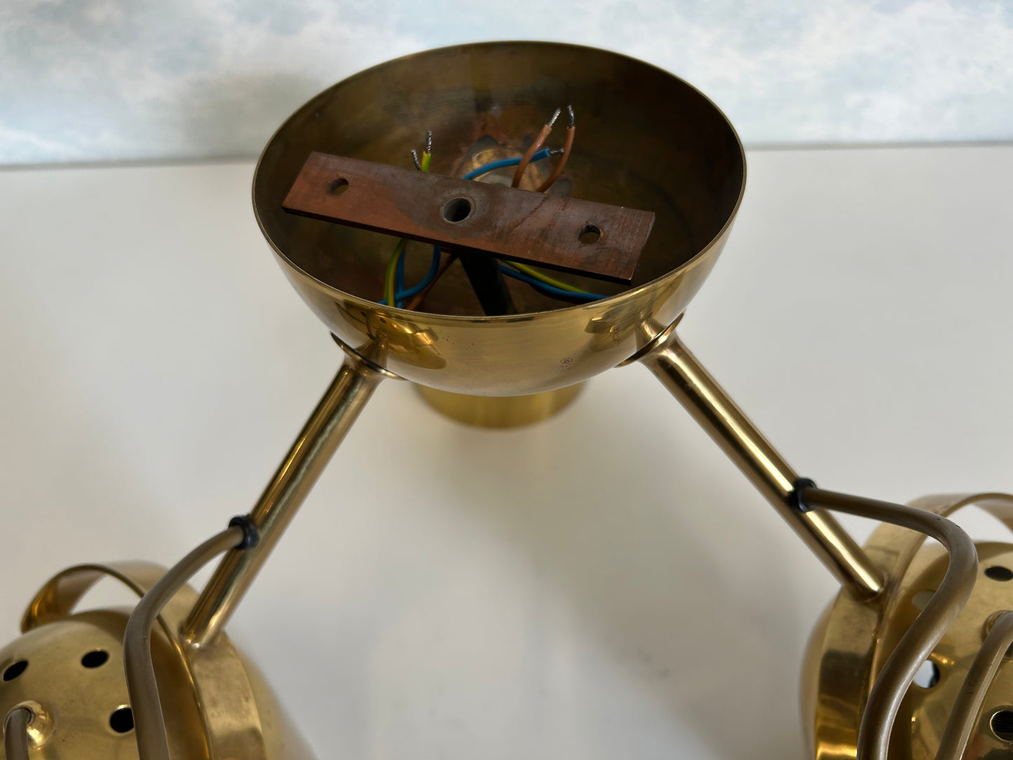 Brass Ceiling Light With 3 Adjustable Spotlights by Florian Schulz, Germany, 1970's