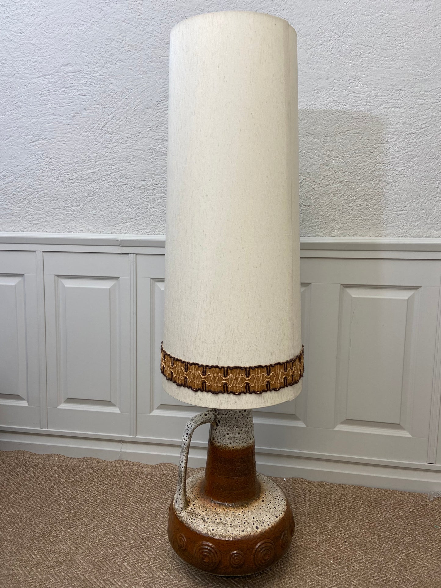 XL Floor Lamp by Hustadt Leuchten, Studio Ceramic, 70s, Mid-Century, Vintage, Brutalist, Fat Lava
