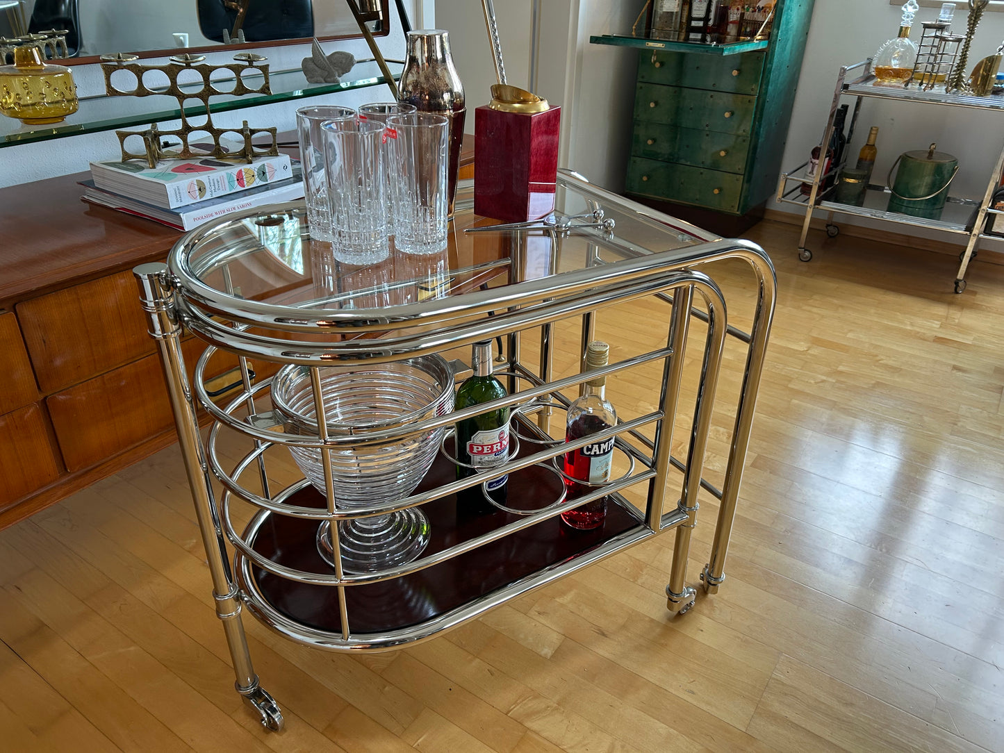 Ralph Lauren Home "Modern Metropolis" Bar Trolley, USA, 1990's