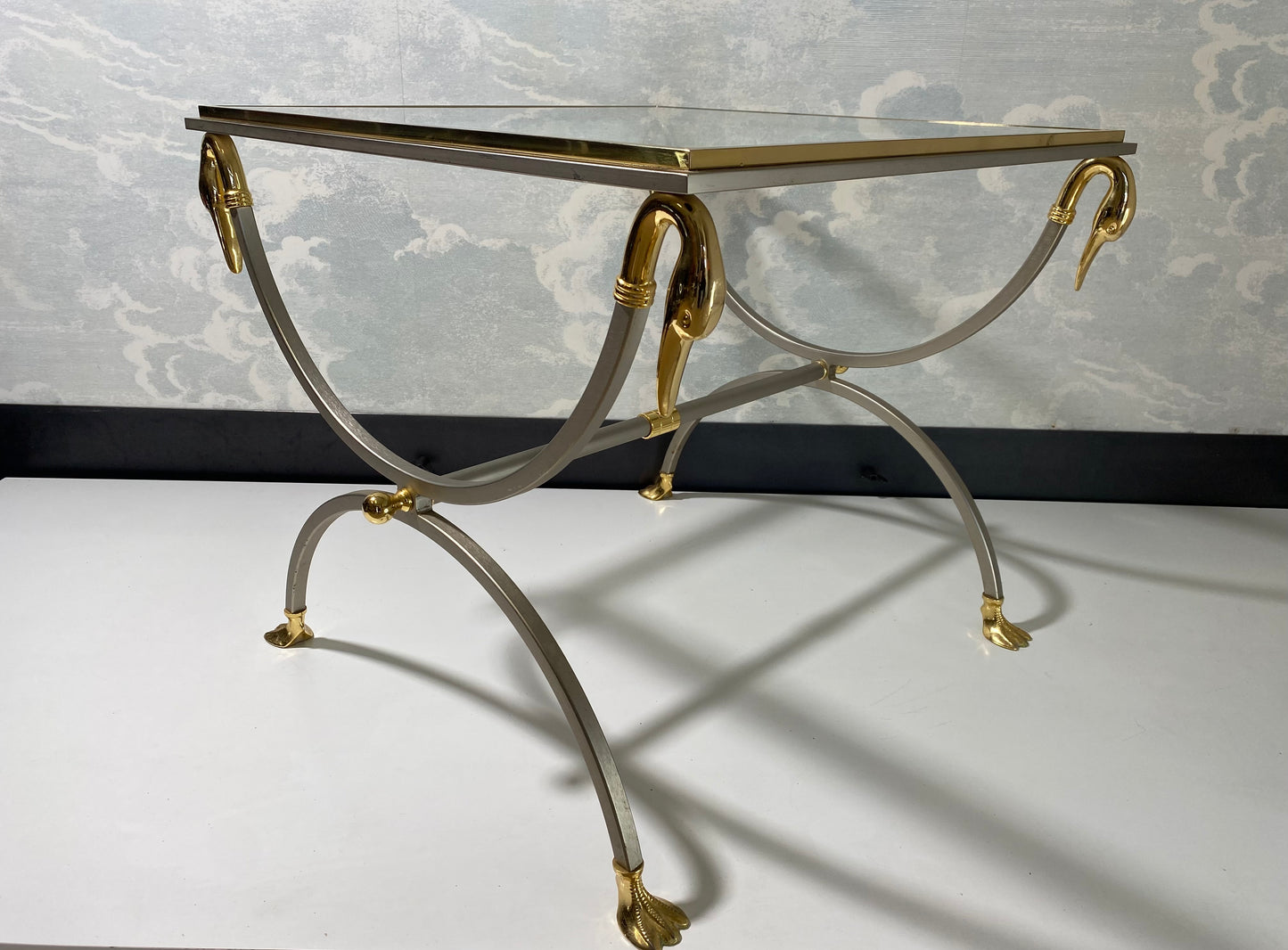 Maison Jansen Neoclassical Curule Side Tables, France, 1970s