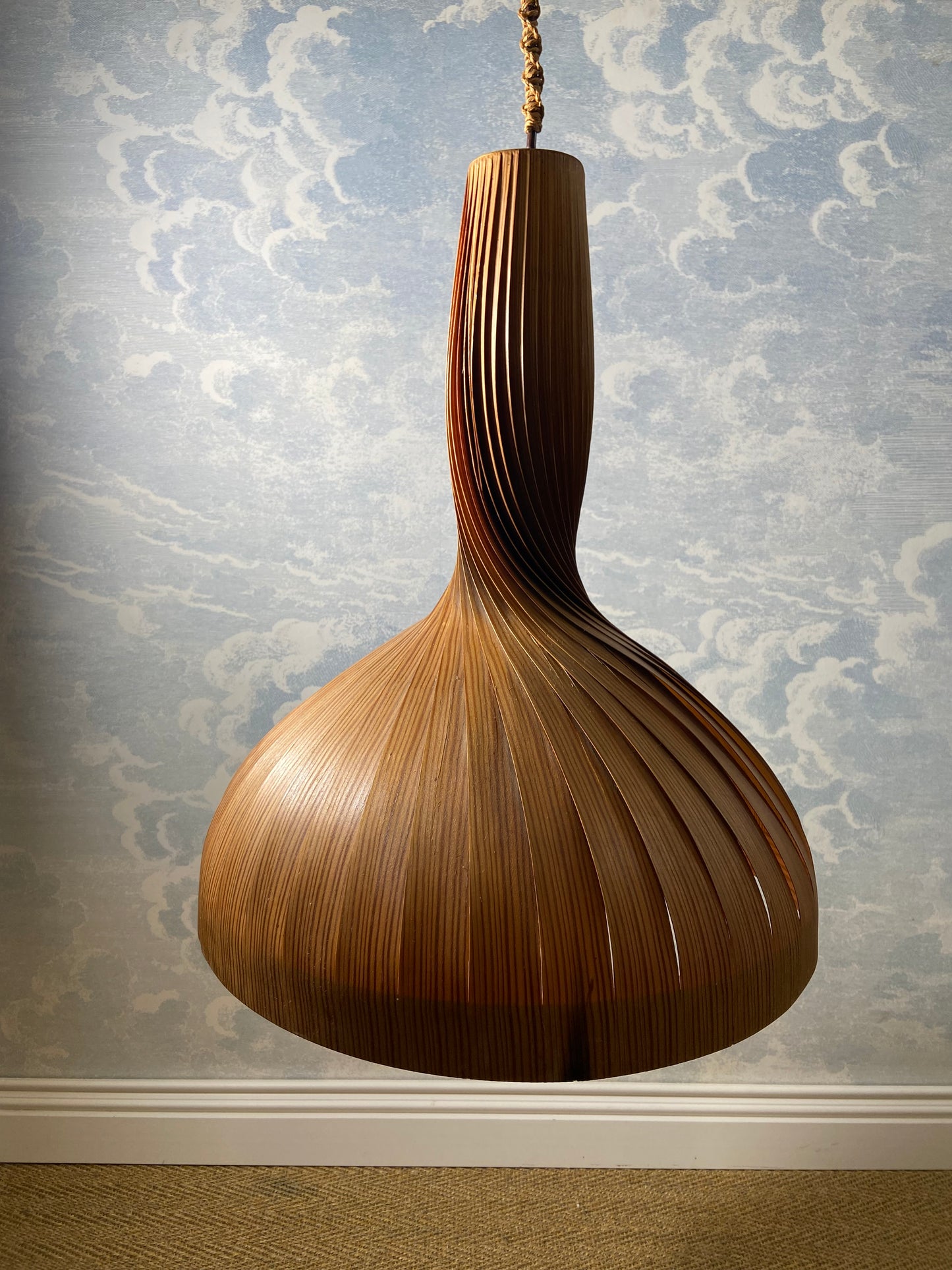 Hans-Agne Jakobsson Spiral Pendant Lamp, Sweden, 1960s