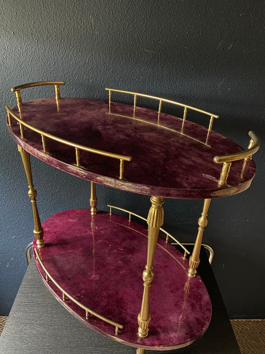 Super Rare!!! Petit Aldo Tura Bar Cart in Purple, Italy 1960s