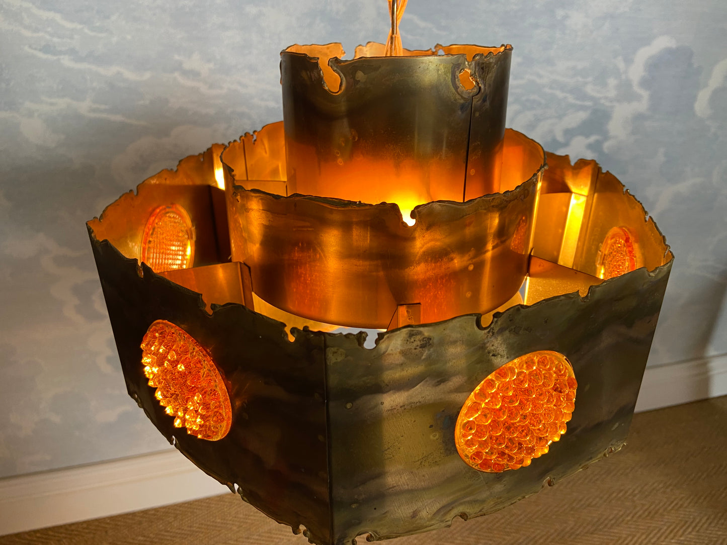 Hexagonal Pendant Light by Svend Aage Holm-Sørensen, Denmark, 1960s