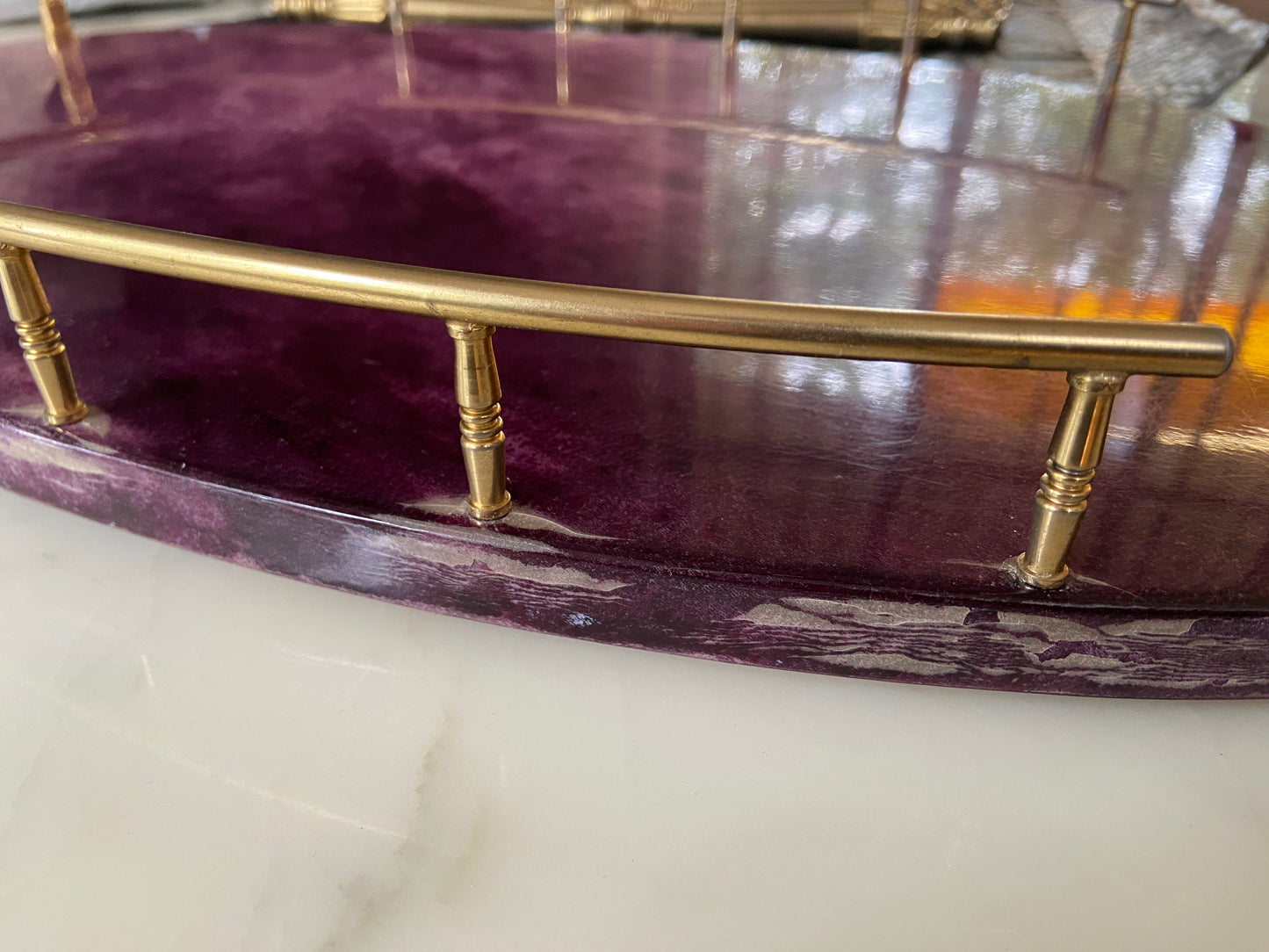 Super Rare!!! Petit Aldo Tura Bar Cart in Purple, Italy 1960s