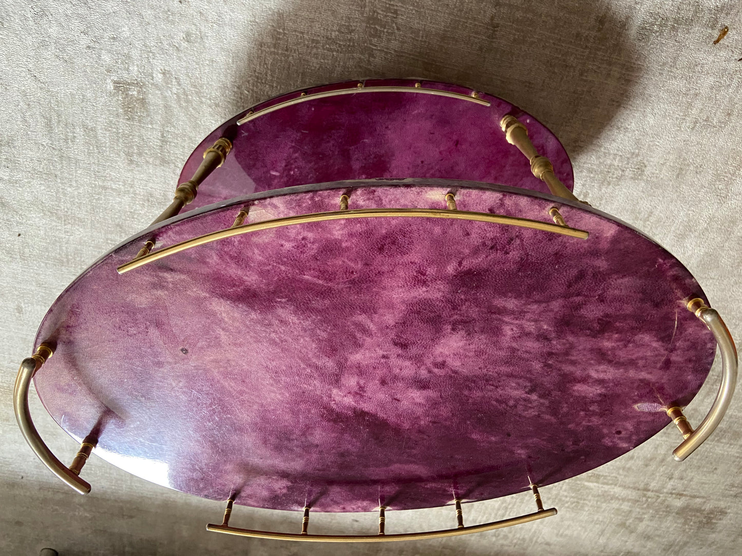 Super Rare!!! Petit Aldo Tura Bar Cart in Purple, Italy 1960s