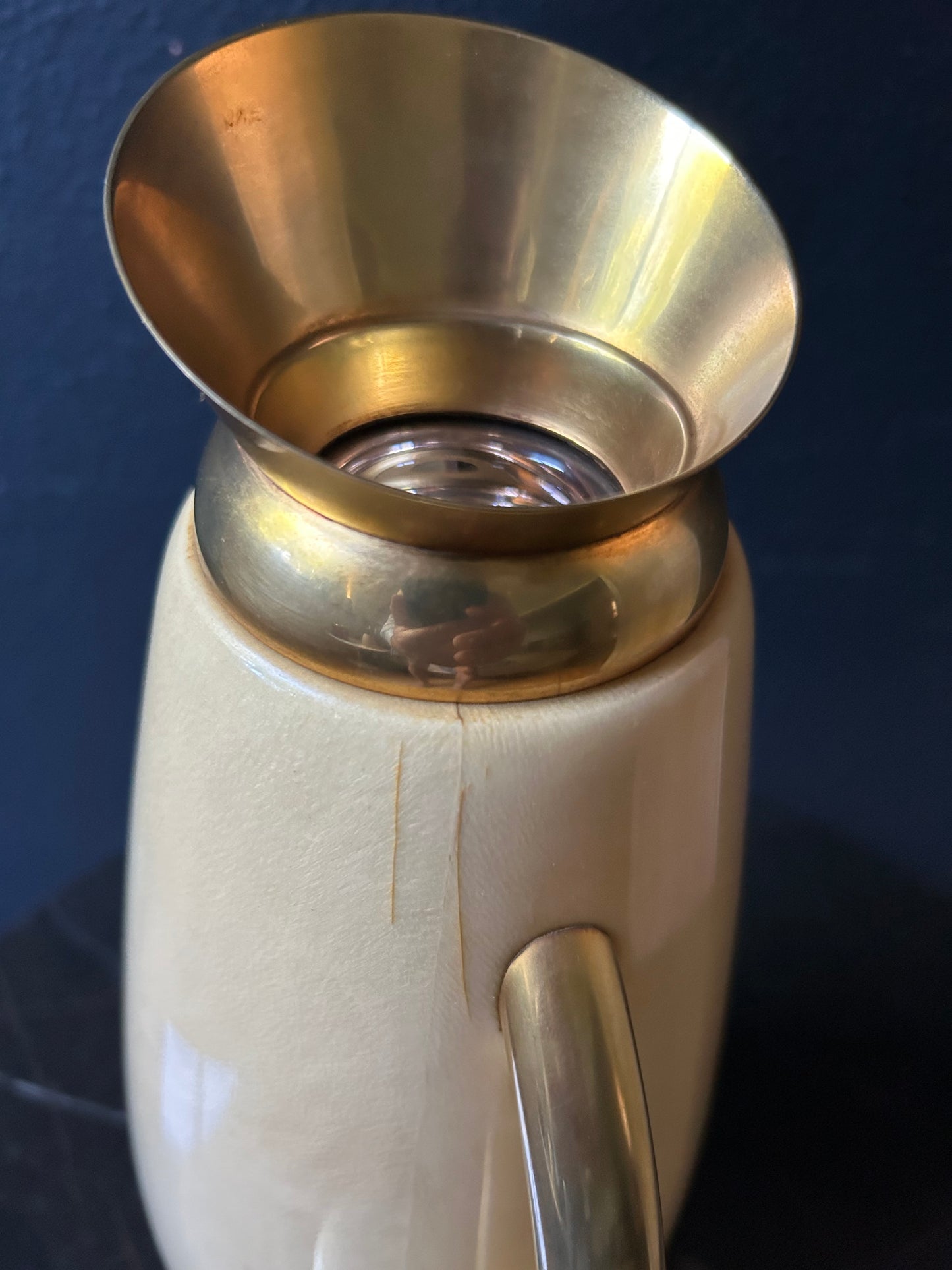 White Aldo Tura Thermos Carafe, Italy, 1960's, Hollywood Regency