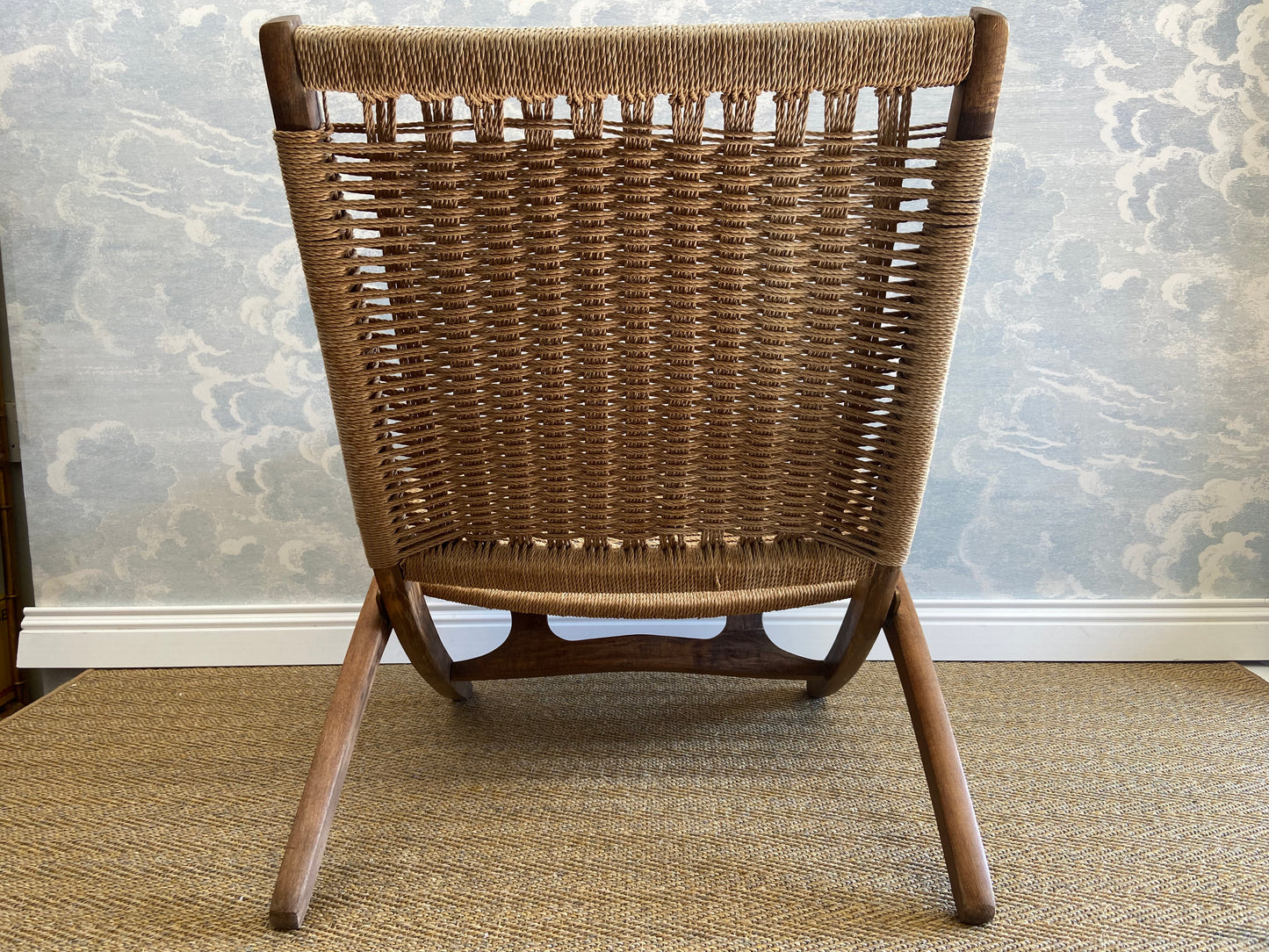 Ebert Wels Folding Chair, UK 1960's, In The Style Of Hans J. Wegner's Rope Chair PP-512