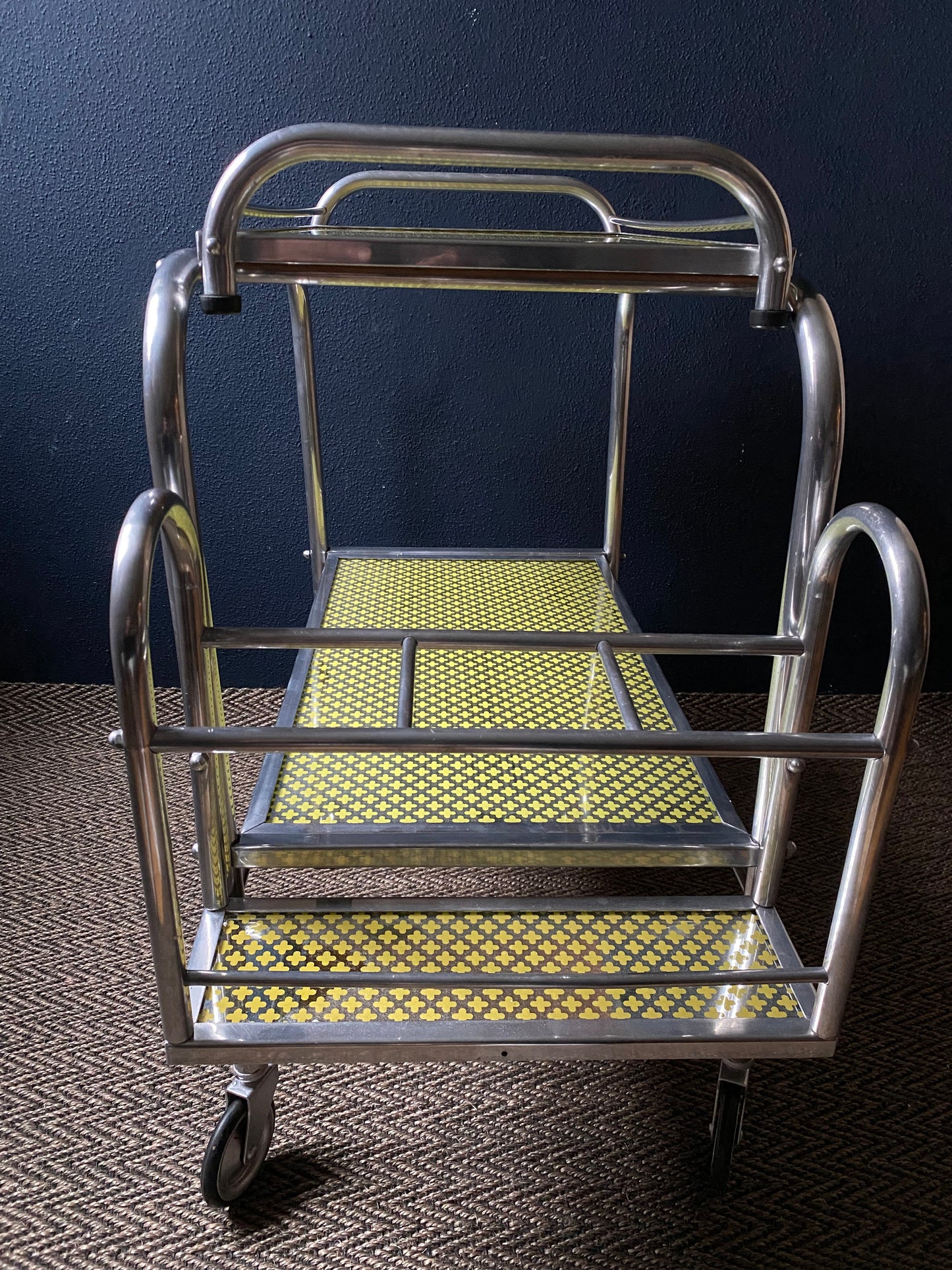 Art Deco Bar Cart / Trolley, Bauhaus, France 1940s, Attr. Jacques Adnet