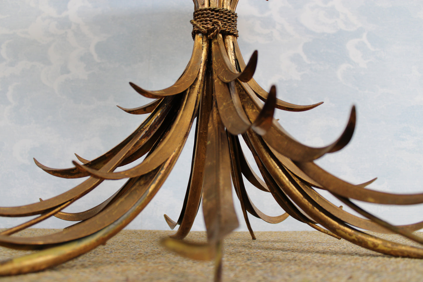 1 Hollywood Regency Gilt Wheat Sheaf Side Table by Hans Kögl Mid Century coffee table