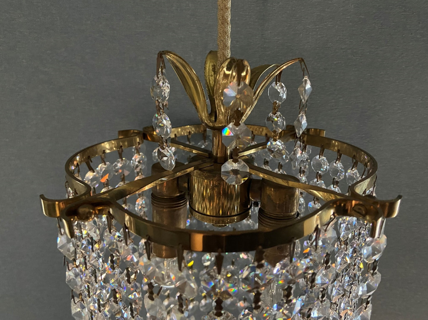 Stejnar Crystal Chandelier 50s/ 60s Mid century Hollywood Regency