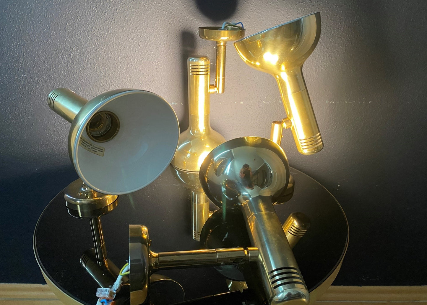 Pair of Cosack XL Brass Spot Lights Mid Century Modern 70s