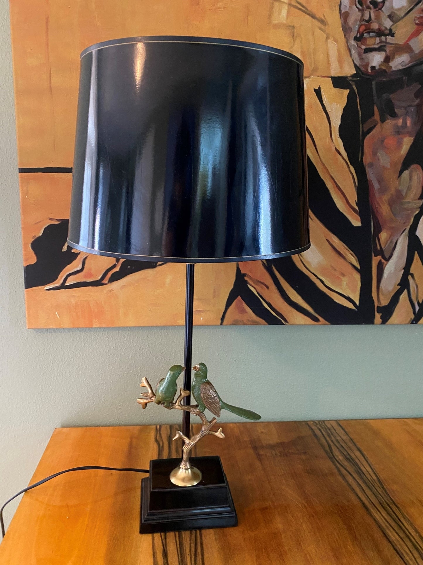 Pair of Table Lamps with Birds