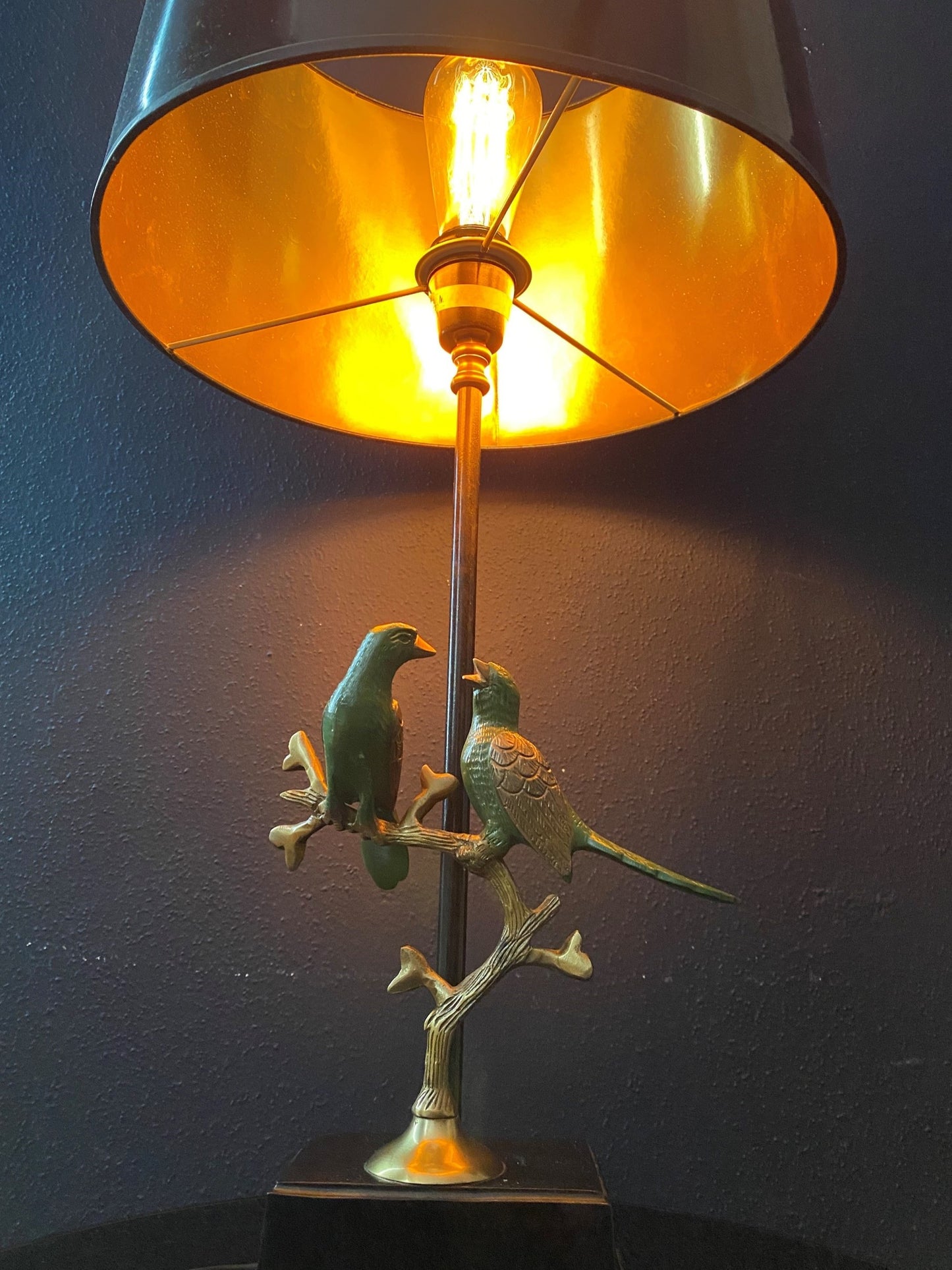 Pair of Table Lamps with Birds