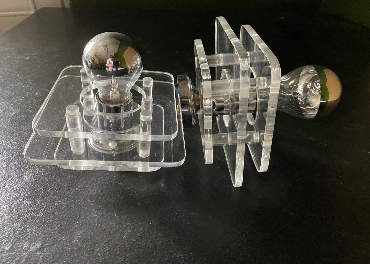 Pair of Acrylic Wall Lights 70's Panton Space Age