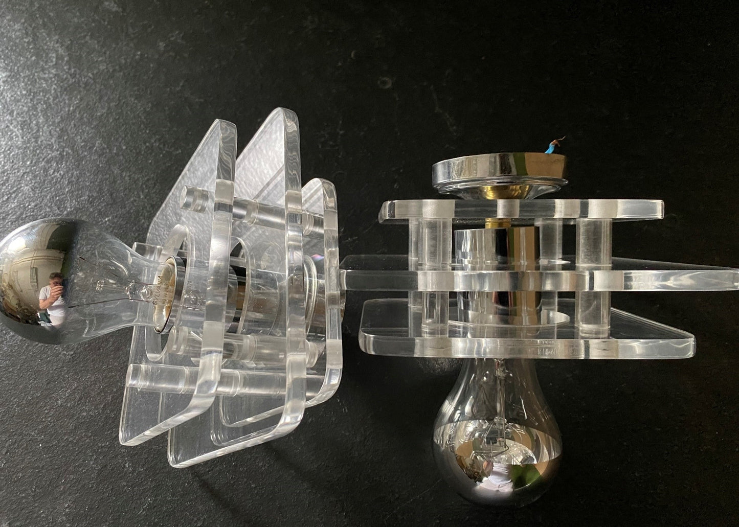 Pair of Acrylic Wall Lights 70's Panton Space Age