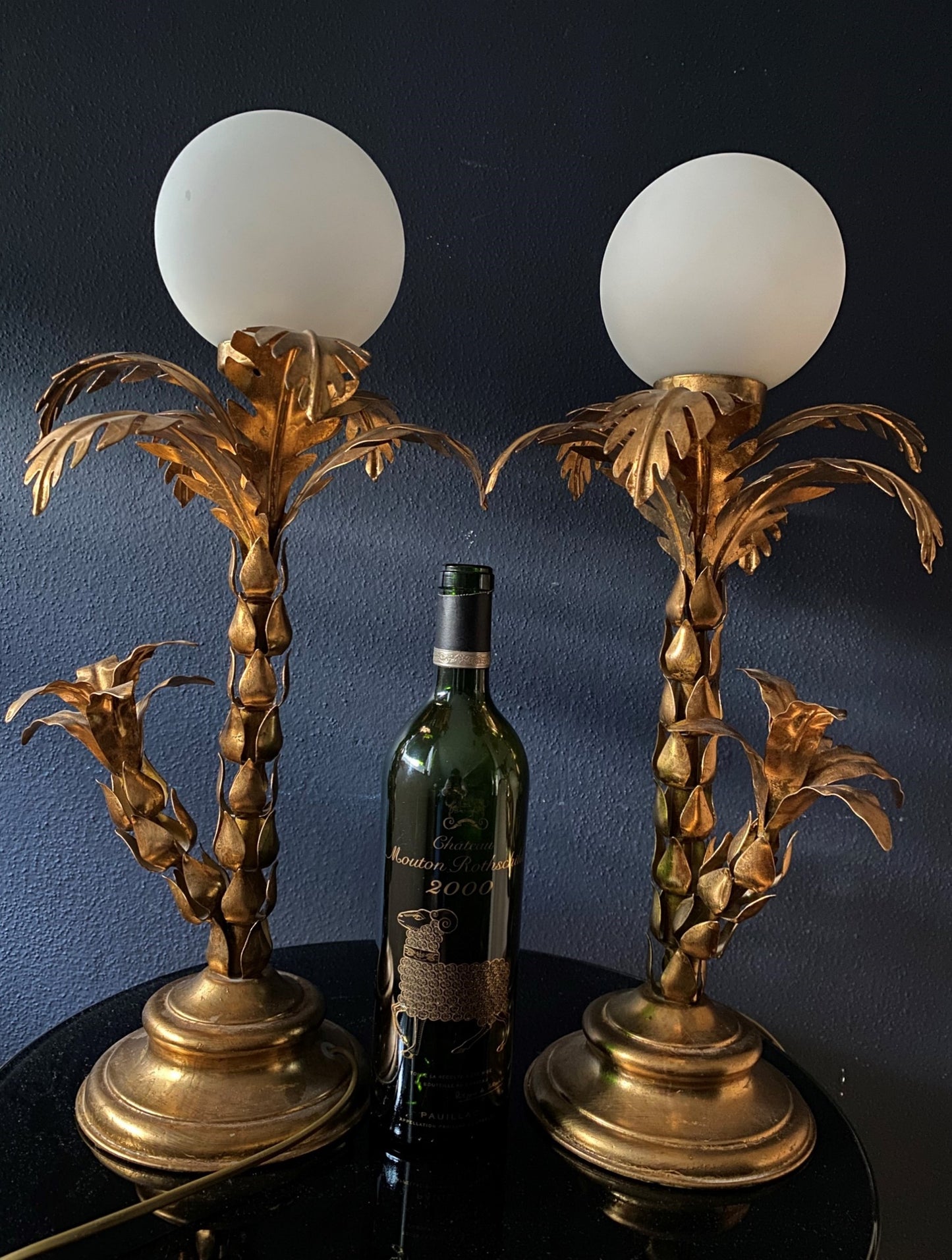 Palm Tree Lamp Hans Kögl Hollywood Regency Mid Century Gilt 70s