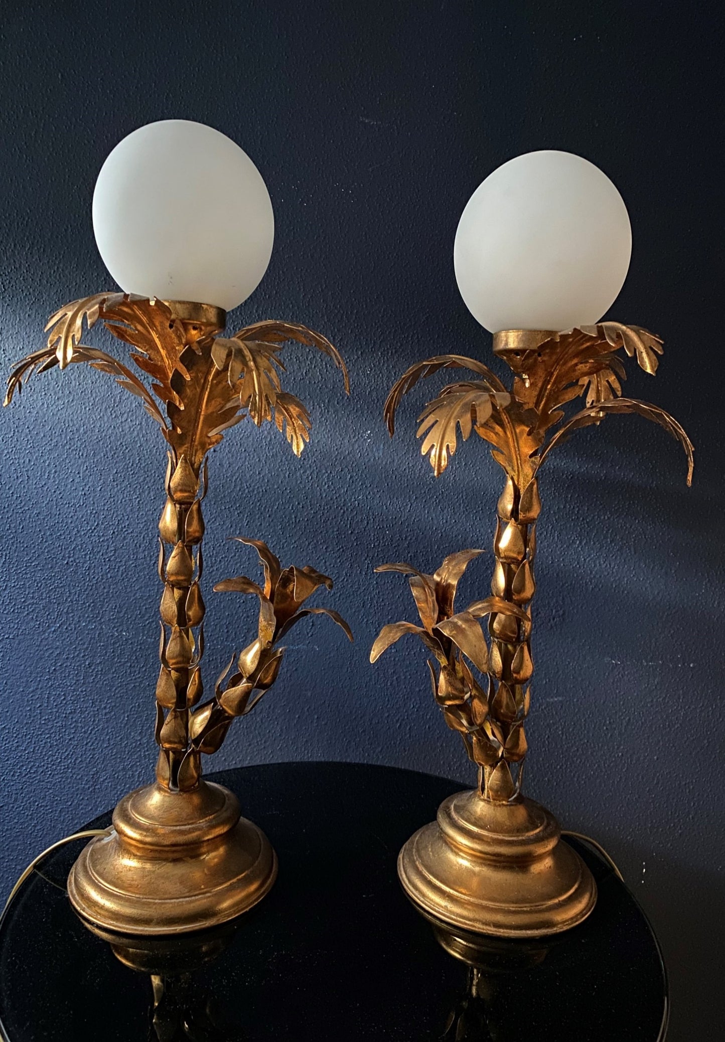 Palm Tree Lamp Hans Kögl Hollywood Regency Mid Century Gilt 70s