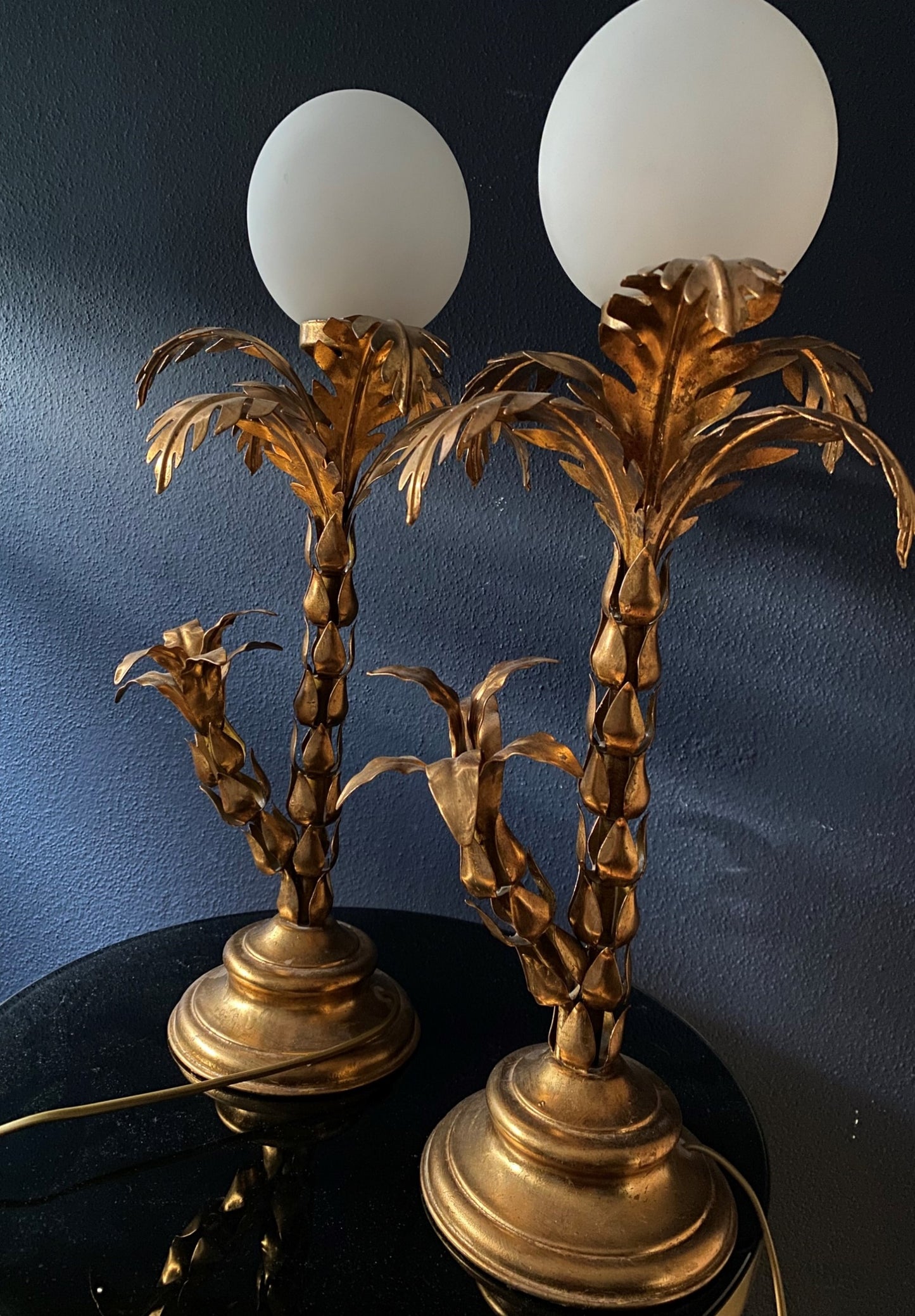 Palm Tree Lamp Hans Kögl Hollywood Regency Mid Century Gilt 70s