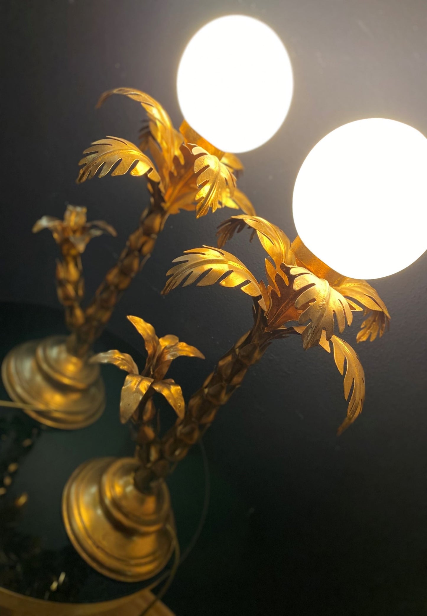 Palm Tree Lamp Hans Kögl Hollywood Regency Mid Century Gilt 70s