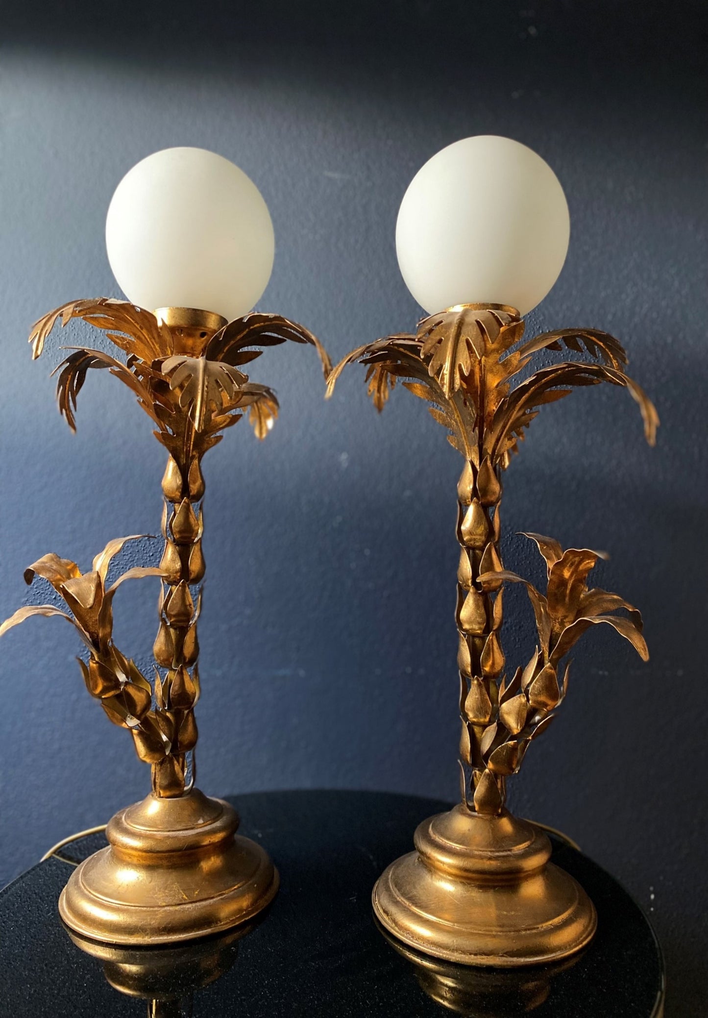 Palm Tree Lamp Hans Kögl Hollywood Regency Mid Century Gilt 70s