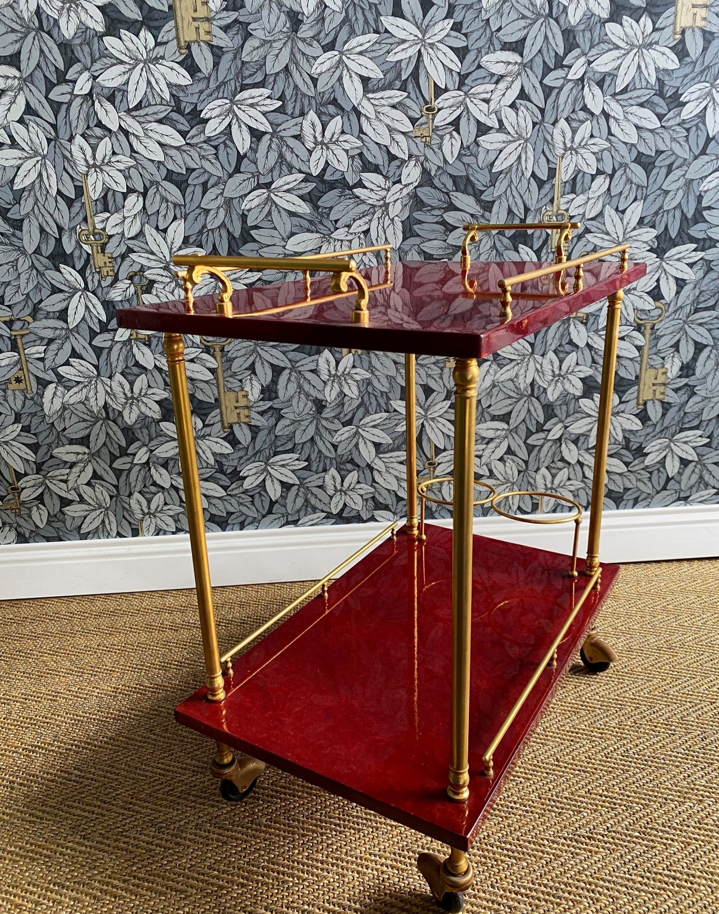 Aldo Tura Petit Bar Cart (red)