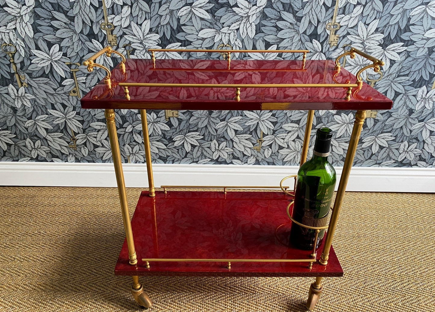 Aldo Tura Petit Bar Cart (red)