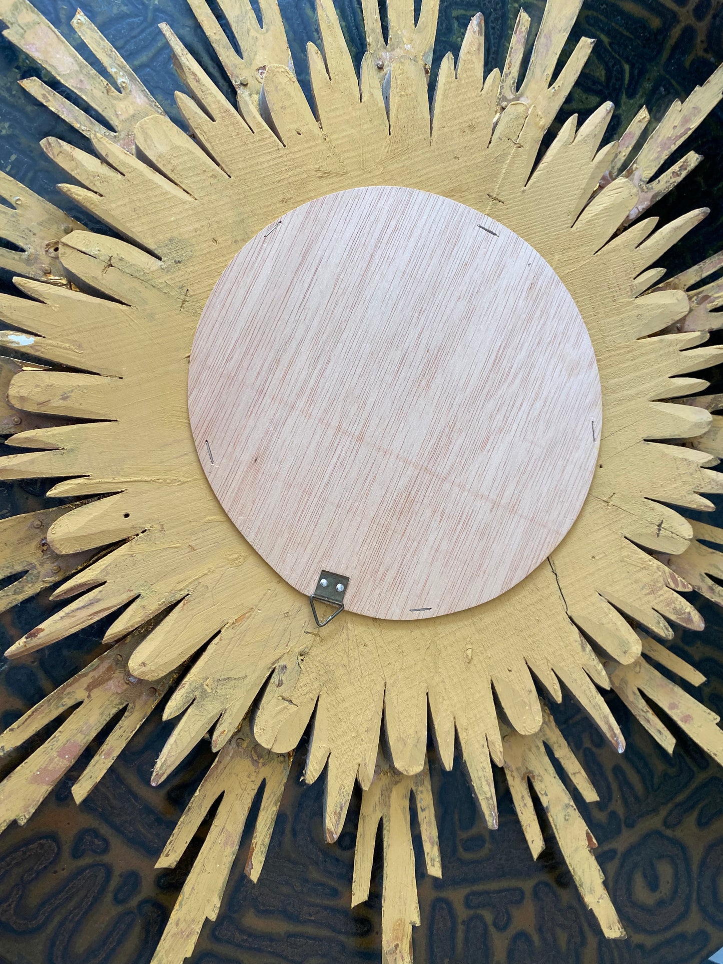 Sunburst Gilt Convex Mirror, Vintage Belgium, 60s