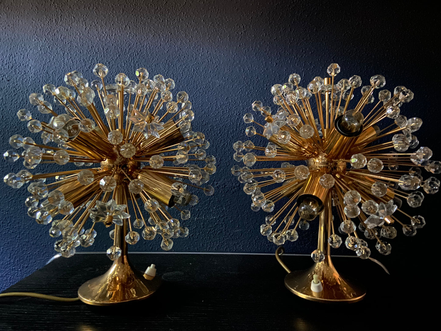 RARE FIND! Pair of Emil Stejnar Dandelion Sputnik Table Lamps, Austria 1960s