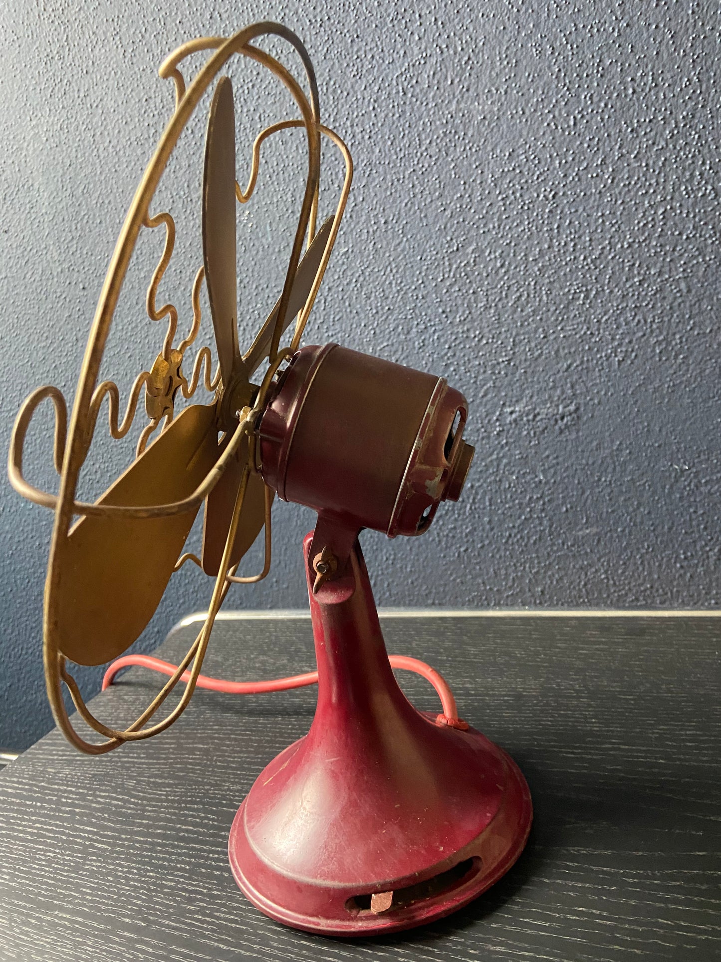 Red Desk Fan by Siemens-Schuckert Model W 250 T, Germany, 1950s