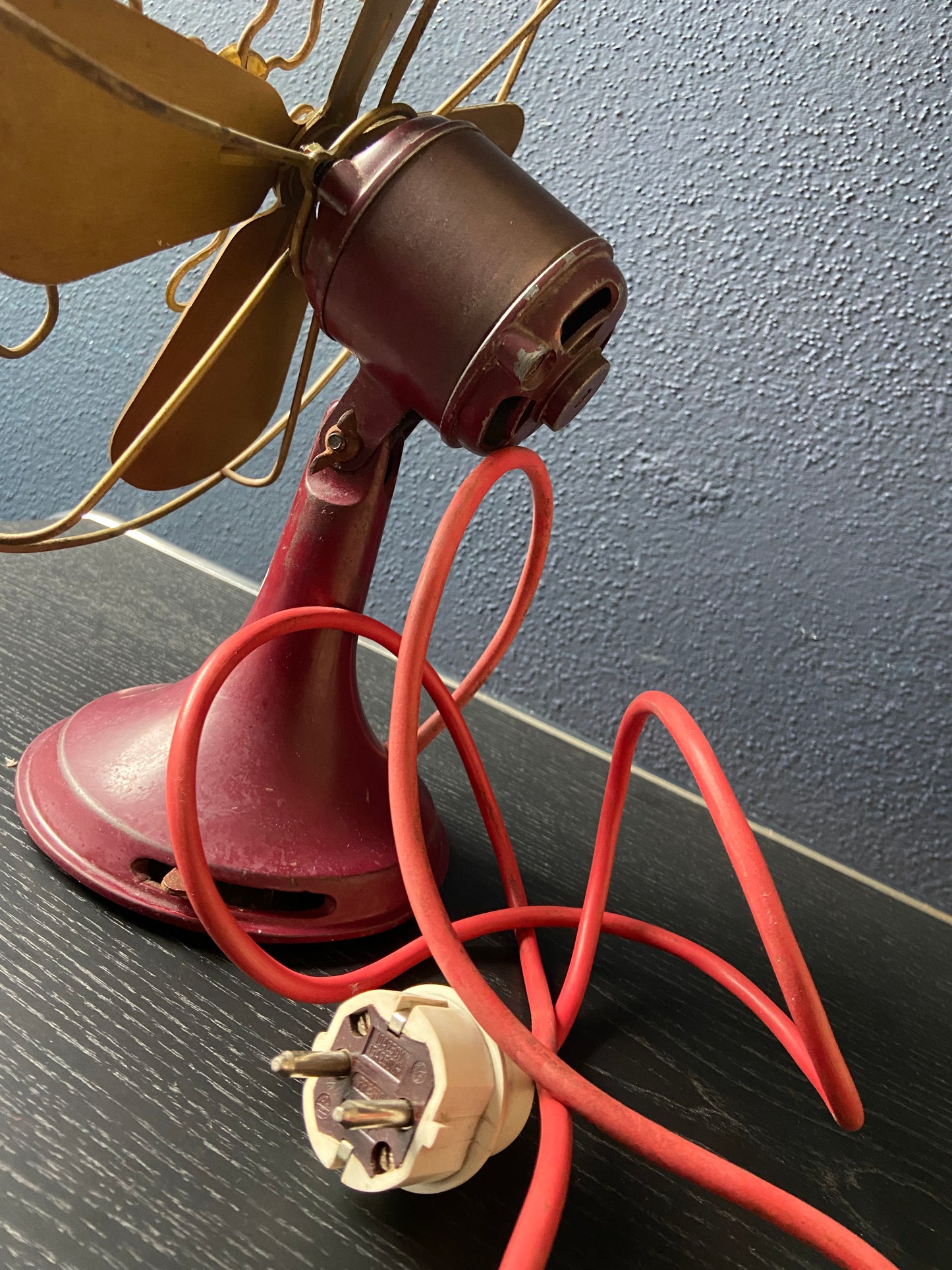 Red Desk Fan by Siemens-Schuckert Model W 250 T, Germany, 1950s