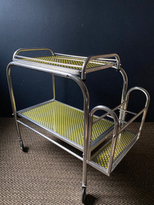 Art Deco Bar Cart / Trolley, Bauhaus, France  1940s, Attr. Jacques Adnet